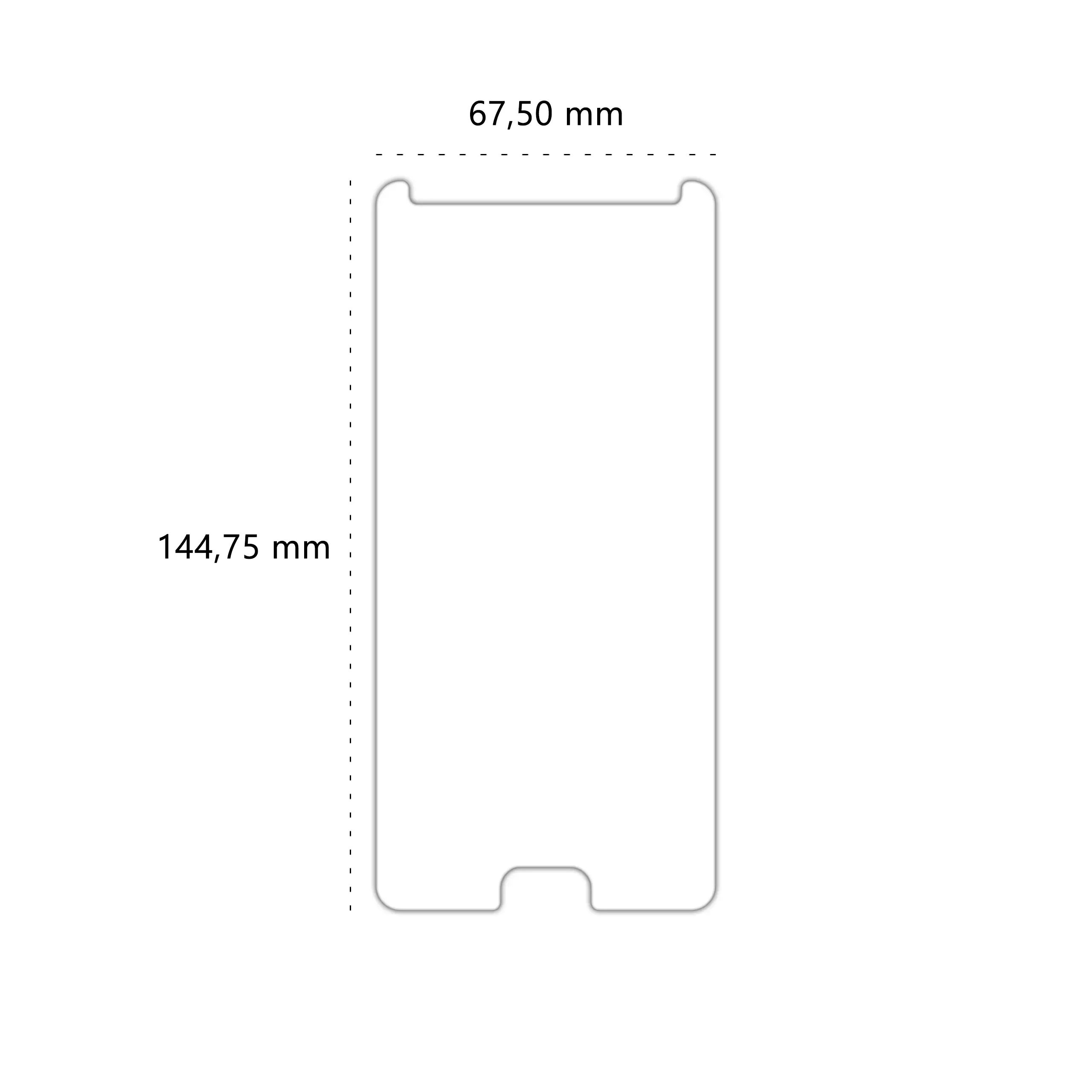 Wymiary szkła hartowanego Polski Banan BananShield do telefonu Samsung Galaxy J7 2017